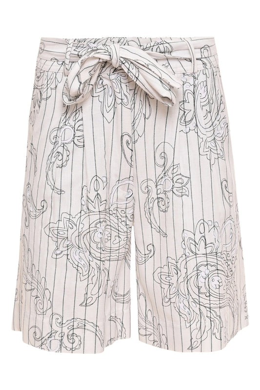 korte broek met subtiele streep en paisley motief geschikt voor de zomer