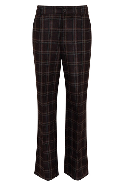 Calla bruine geruite broek