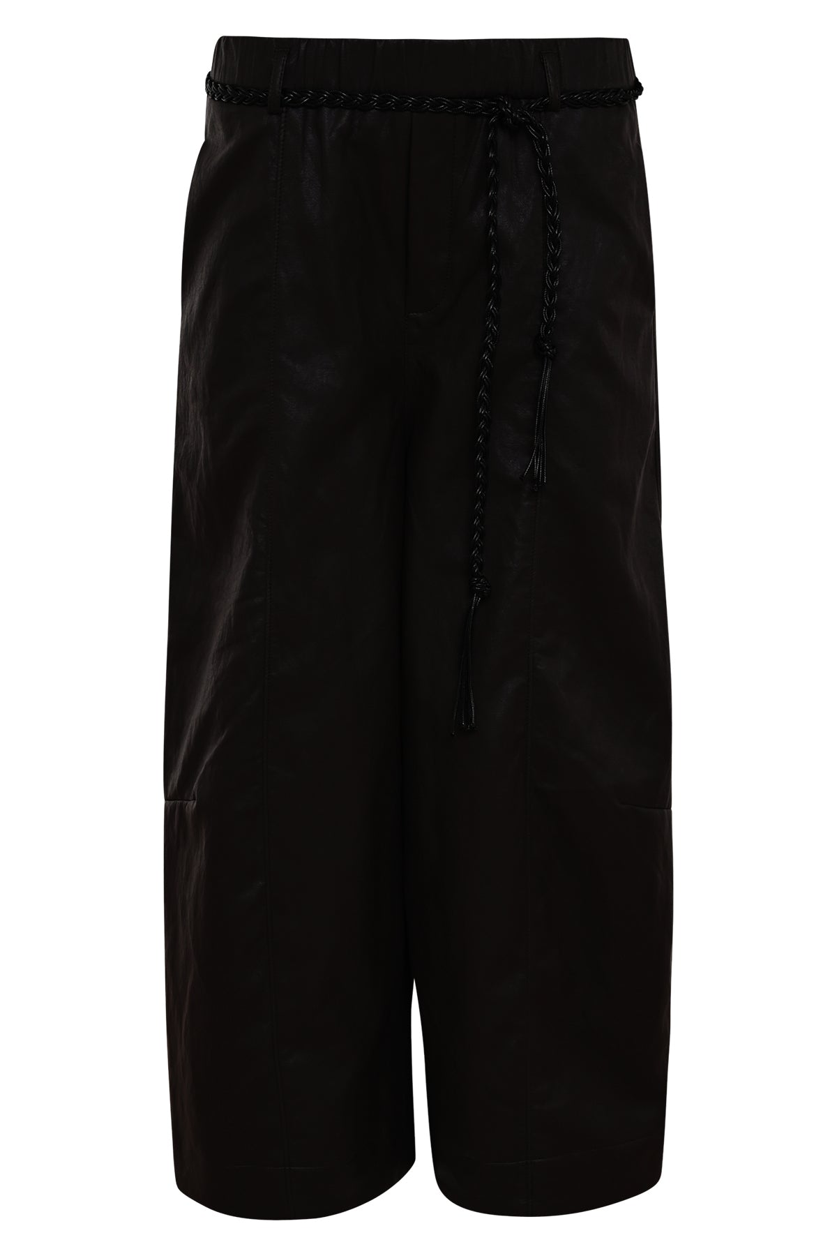 fanano zwarte wijde broek vegan lederlook 