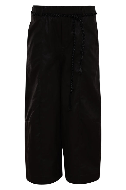 fanano zwarte wijde broek vegan lederlook 
