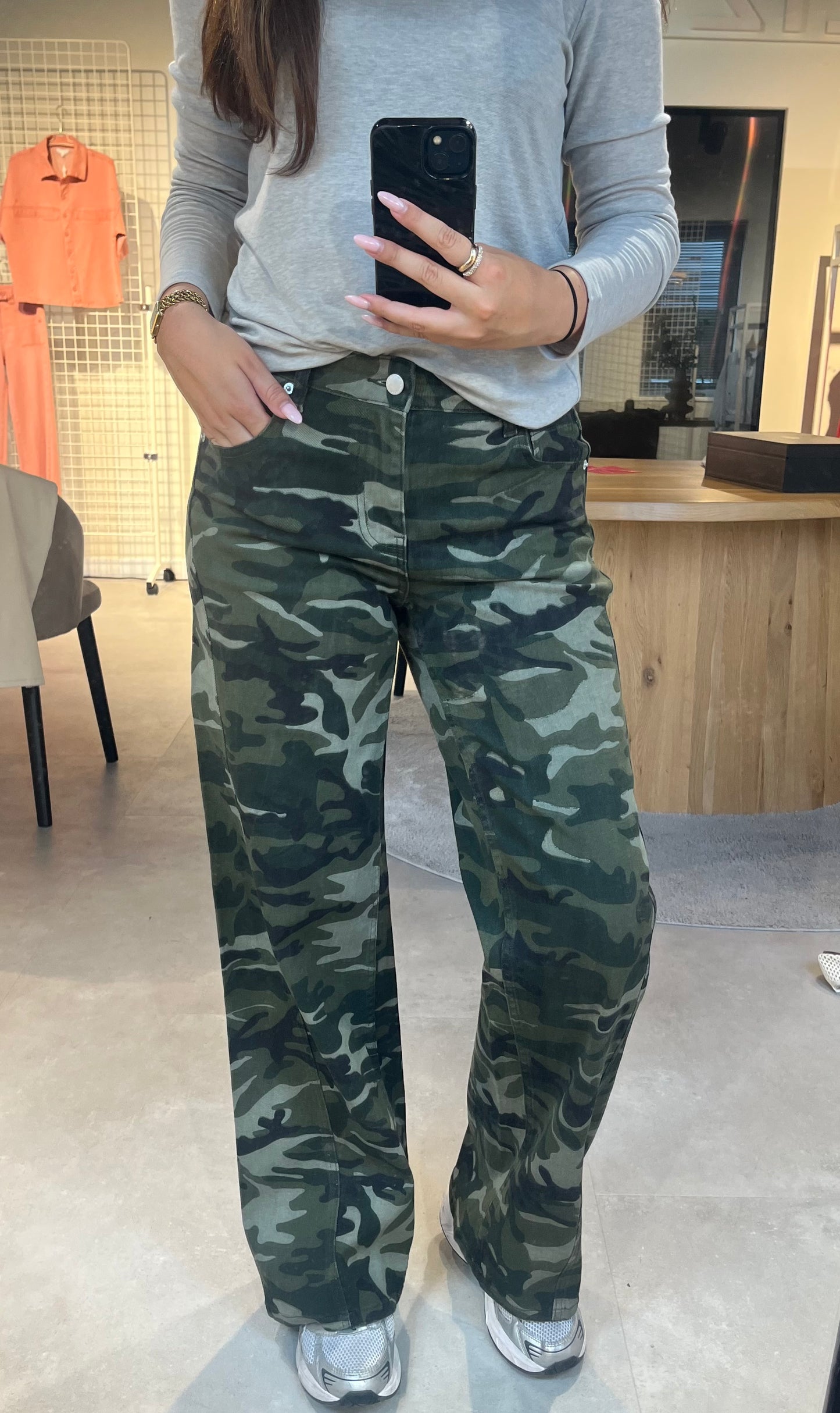 Camo print jeans wide leg Lisboa