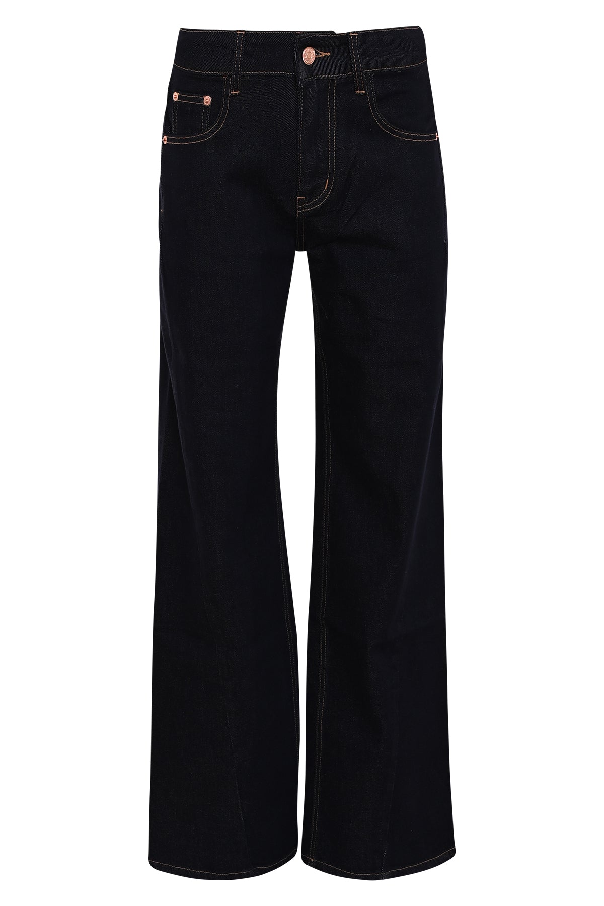 lisboa denim jeans met high waist en wide leg