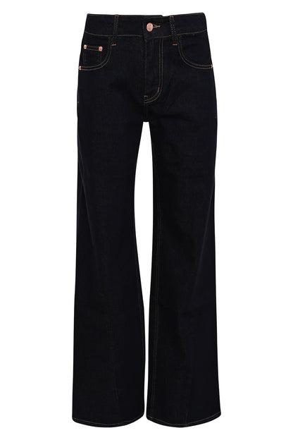 lisboa denim jeans met high waist en wide leg