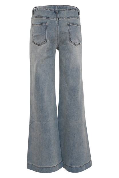 achterkant porto stone bleached wideleg jeans