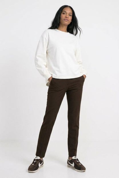 Donkerbruine basic broek Patti