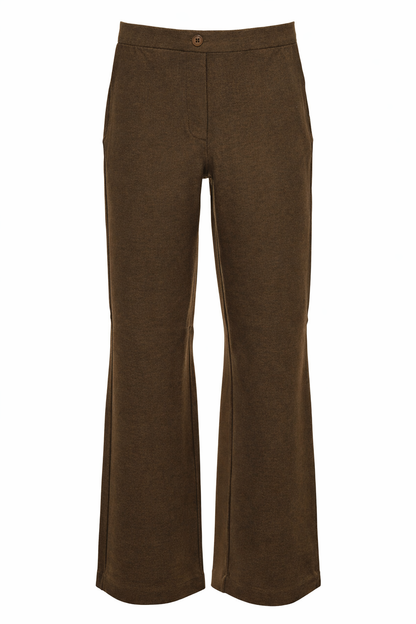 patti wide leg tricot broek in het mosgroen