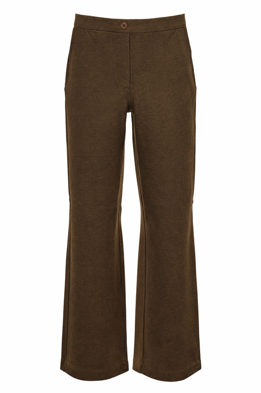 patti wide leg tricot broek in het mosgroen