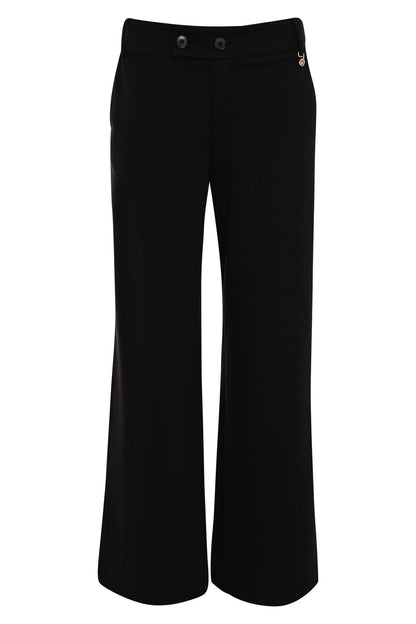 Zwarte wide leg broek Sella