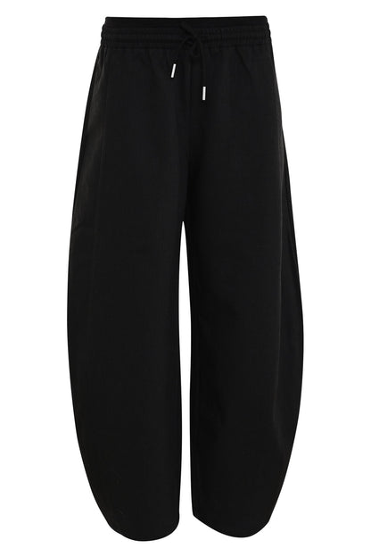 vadou zwarte barrel broek met elastische tailleband en pantalon stof