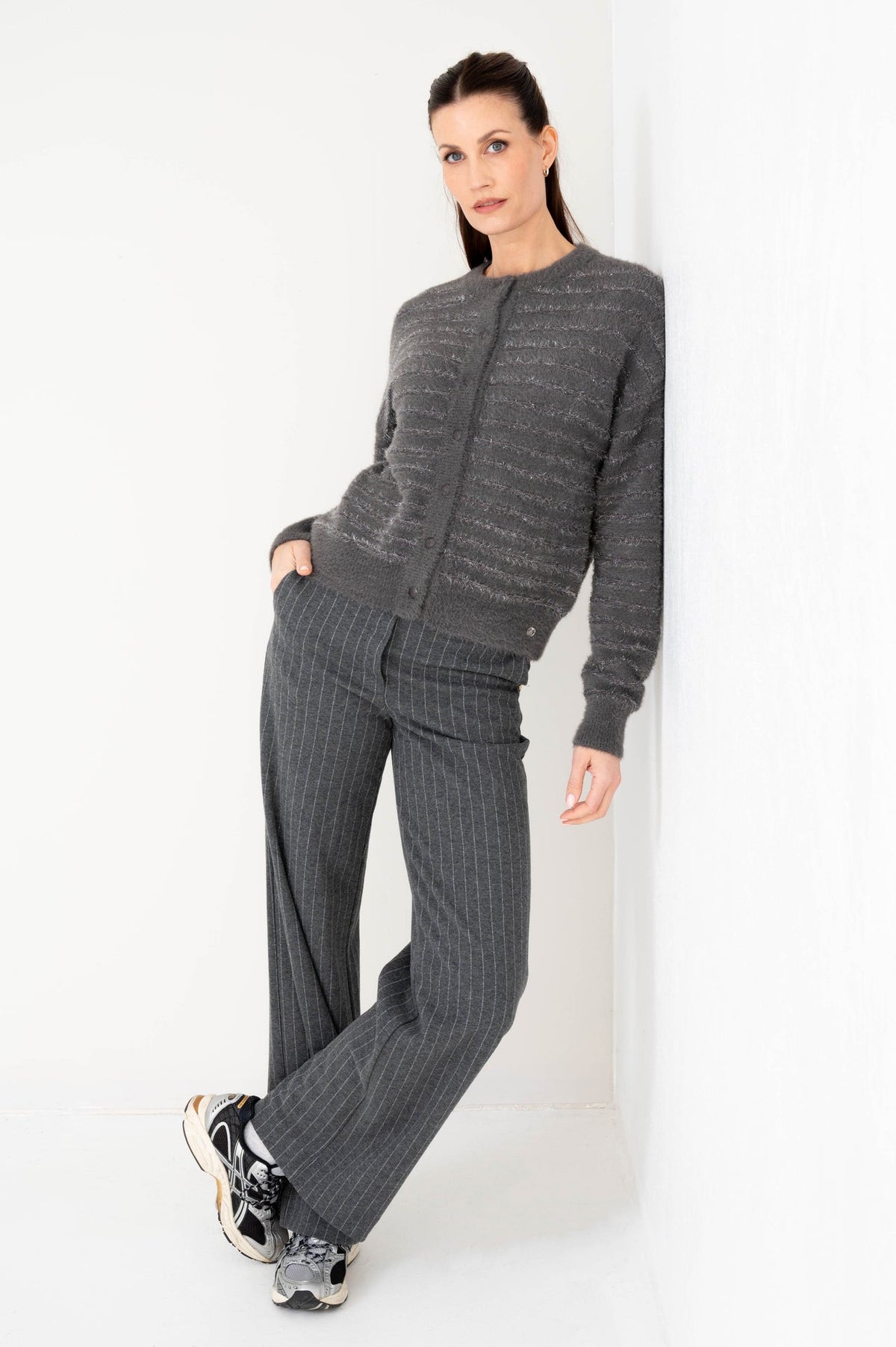 Patti grijze pinstripe pantalon