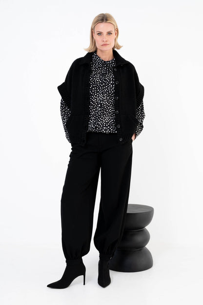 Zwarte barrel broek Vida