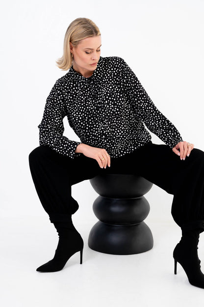 Zwarte barrel broek Vida